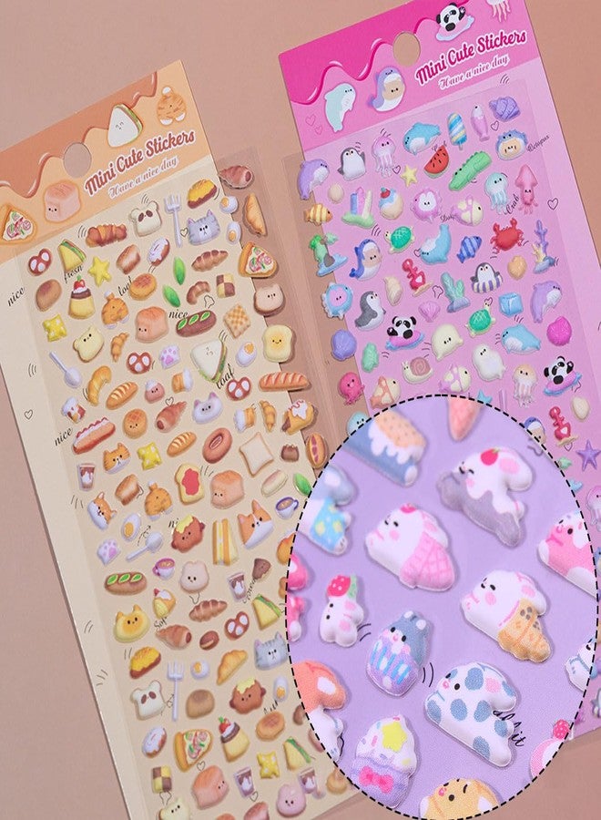 Aeenioy 5 Pcs 3D Stickers for Kids, Kawaii Stickers Set, Cute Cartoon Stickers for Phone Case, DIY Craft, Classroom Reward, Party Favors, Pink Blue Yellow Green Purple - Image 4
